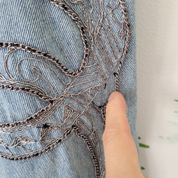 Guess Oversized Denim Rhinestone Jacket - Picture 8 of 10